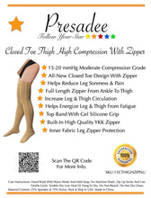 Load image into Gallery viewer, (Petite) Closed Toe Thigh High 15-20 mmHg Moderate Compression Leg Stocking With YKK Zipper