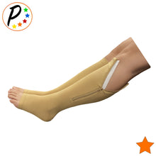 Load image into Gallery viewer, Open Toe 15-20 mmHg Moderate Compression Leg Circulation YKK Zipper Socks