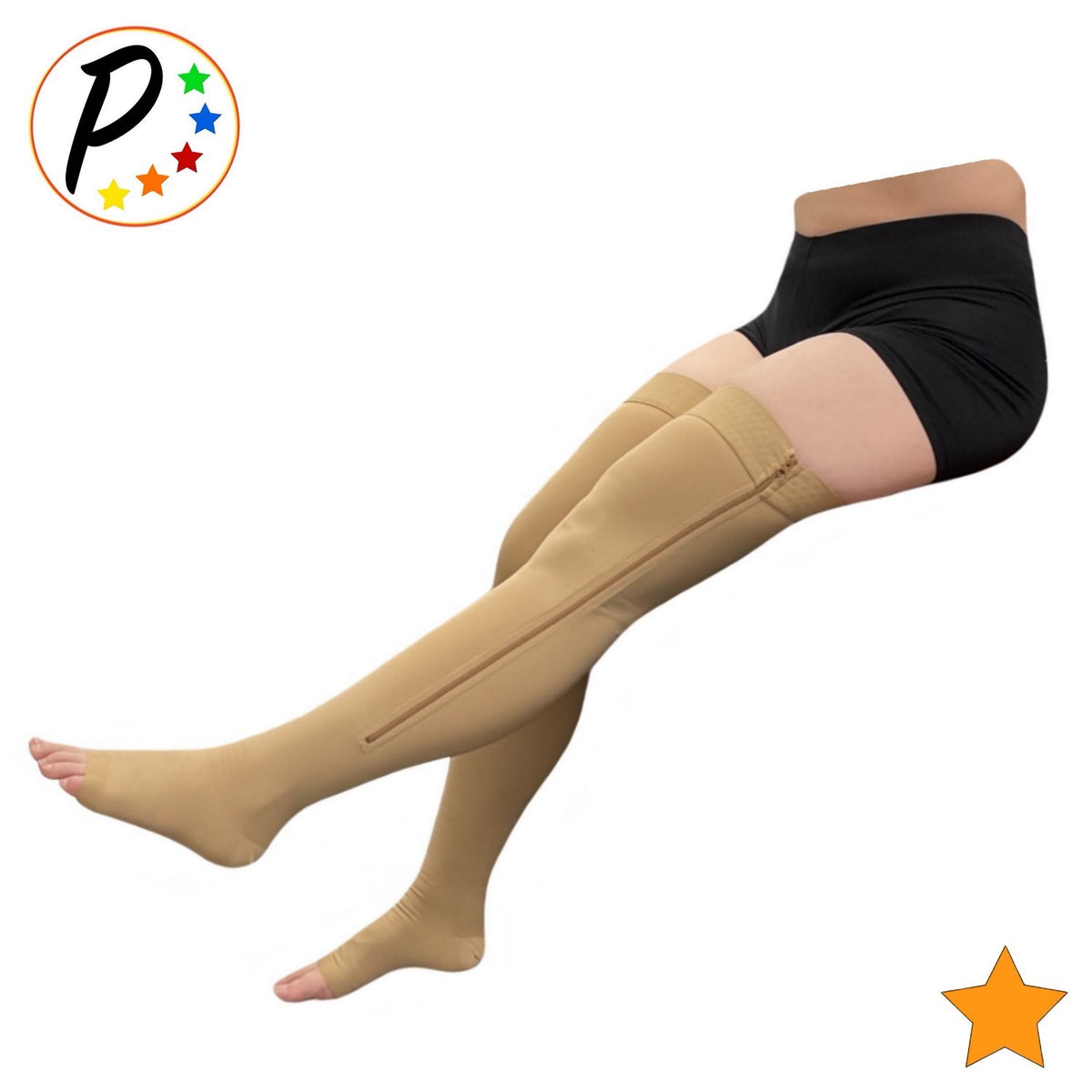 Thigh High Open Toe 15 20 MmHg Moderate Compression Leg With YKK Zippe thigh-high-open-toe-15-20-mmhg-moderate-compression-leg-with-ykk-zippe
