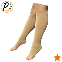 Load image into Gallery viewer, Traditional 15-20 mmHg Moderate Compression Leg Calf Circulation Open Toe Socks
