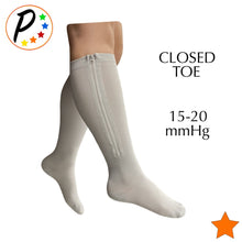 Load image into Gallery viewer, Custom Order - Closed Toe Gray 15-20 &amp; 20-30 mmHg Zipper Compression Mix &amp; Match - 2 Pairs