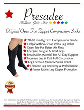 Load image into Gallery viewer, Original Open Toe 20-30 mmHg Firm Compression Calf Leg Swelling YKK Zipper Socks