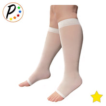 Load image into Gallery viewer, Open Toe Ultra Thin 8-15 mmHg Mild Sheer Compression Leg Shin Calf Socks
