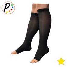 Load image into Gallery viewer, Open Toe Ultra Thin 8-15 mmHg Mild Sheer Compression Leg Shin Calf Socks