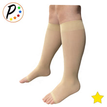 Load image into Gallery viewer, Open Toe Ultra Thin 8-15 mmHg Mild Sheer Compression Leg Shin Calf Socks