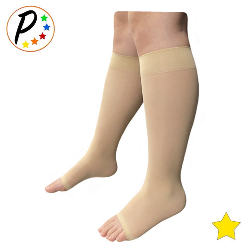 Open Toe Ultra Thin 8-15 mmHg Mild Sheer Compression Leg Shin Calf Socks 