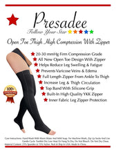 Load image into Gallery viewer, Thigh High Open Toe 20-30 mmHg Firm Compression Stocking Leg With YKK Zipper