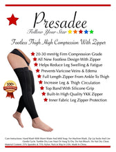 Load image into Gallery viewer, Footless Thigh High 20-30 mmHg Firm Compression Stocking Sleeve With YKK Zipper