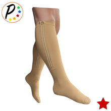Load image into Gallery viewer, Double Side Zipper 20-30 mmHg Firm Compression Calf Leg Swelling Closed Toe Socks