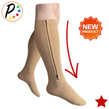 Load image into Gallery viewer, Inverted Closed Toe 20-30 mmHg Firm Compression Calf Leg Zipper Socks