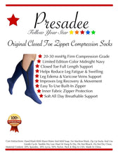 Load image into Gallery viewer, Original Navy 20-30 mmHg Firm Compression Leg Swelling Closed Toe Zipper Socks