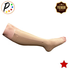 Load image into Gallery viewer, Premium Open Toe 20-30 mmHg Firm Compression With YKK Zipper Leg Swelling Fatigue Socks