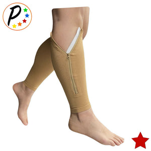 Original Footless 20-30 mmHg Firm Compression Leg Circulation Shin Calf Sleeve With Zipper
