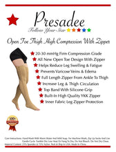 Load image into Gallery viewer, Thigh High Open Toe 20-30 mmHg Firm Compression Stocking Leg With YKK Zipper