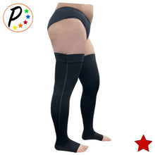 Load image into Gallery viewer, Thigh High Open Toe 20-30 mmHg Firm Compression Stocking Leg With YKK Zipper