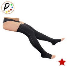 Load image into Gallery viewer, Thigh High Open Toe 20-30 mmHg Firm Compression Stocking Leg With YKK Zipper