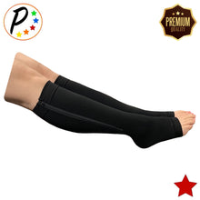 Load image into Gallery viewer, Premium Open Toe 20-30 mmHg Firm Compression With YKK Zipper Leg Swelling Fatigue Socks