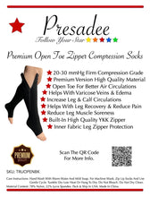 Load image into Gallery viewer, Premium Open Toe 20-30 mmHg Firm Compression With YKK Zipper Leg Swelling Fatigue Socks