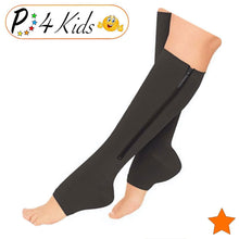 Load image into Gallery viewer, Kid&#39;s Edition Open Toe/Closed Toe 15-20 mmHg Moderate Compression Zipper Socks