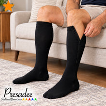 Load image into Gallery viewer, Closed Toe 15-20 mmHg Moderate Compression Leg Calf Circulation Zipper Socks