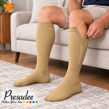 Load image into Gallery viewer, Closed Toe 15-20 mmHg Moderate Compression Leg Calf Circulation Zipper Socks