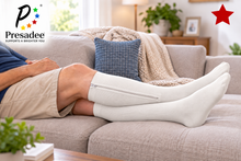 Load image into Gallery viewer, Original White Closed Toe 20-30 mmHg Firm Compression Calf Leg Circulation Zipper Socks