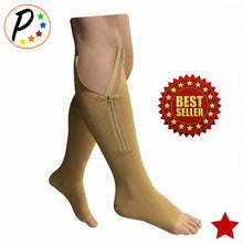 Load image into Gallery viewer, Original Open Toe 20-30 mmHg Firm Compression Calf Leg Swelling YKK Zipper Socks