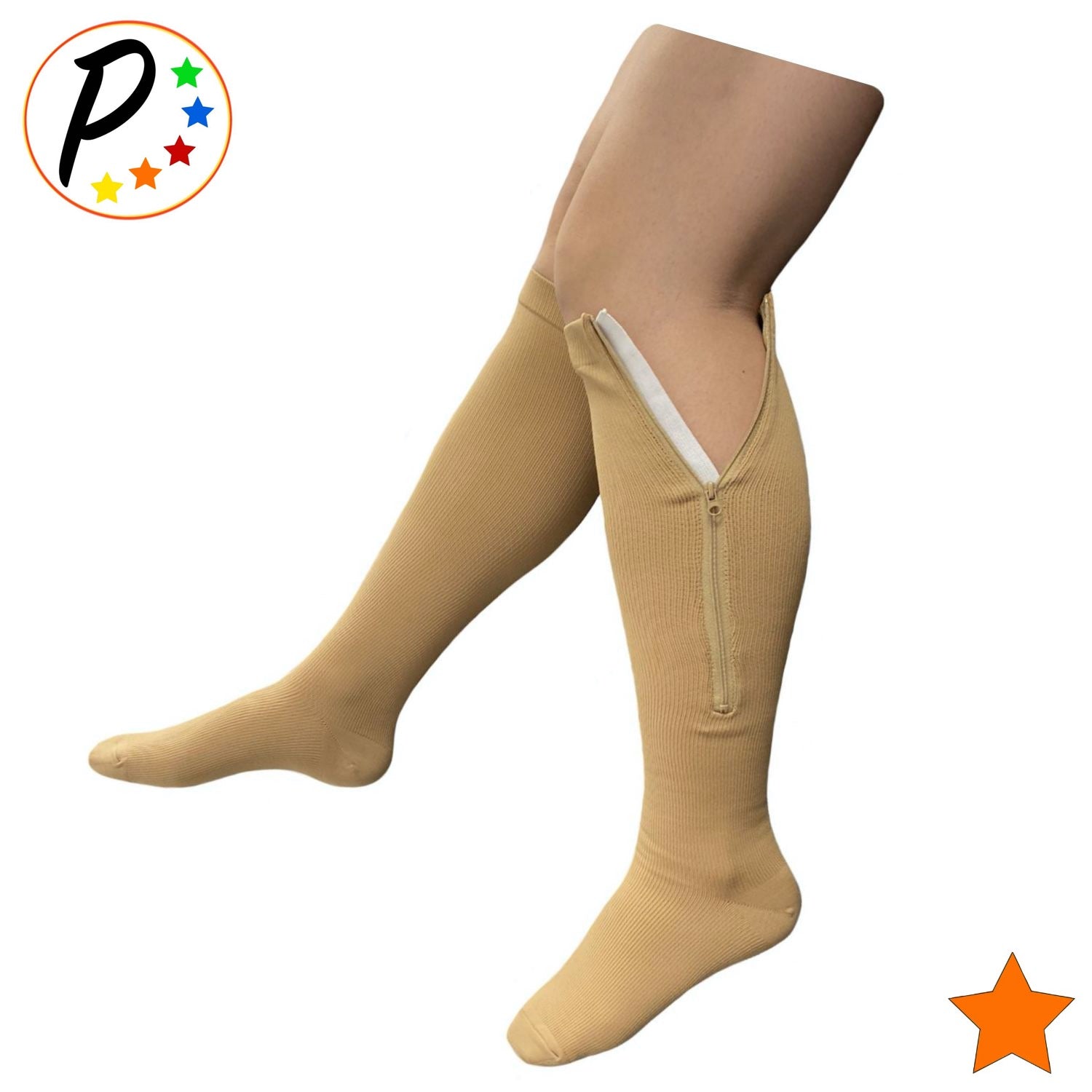 Short Compression Foot (Petite) Closed Toe 15-20 mmHg Moderate Zipper Compression Leg Circula ...