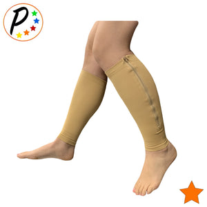 Footless 15-20 mmHg Moderate Compression Leg Circulation Calf Sleeve With Zipper