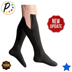 Closed Toe 30-40 mmHg X-Firm Compression YKK Zipper Leg Veins Pain Swelling Socks