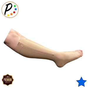 Open Toe 30-40 mmHg X-Firm Compression With YKK Zipper Leg Circulation Pain Swelling Socks