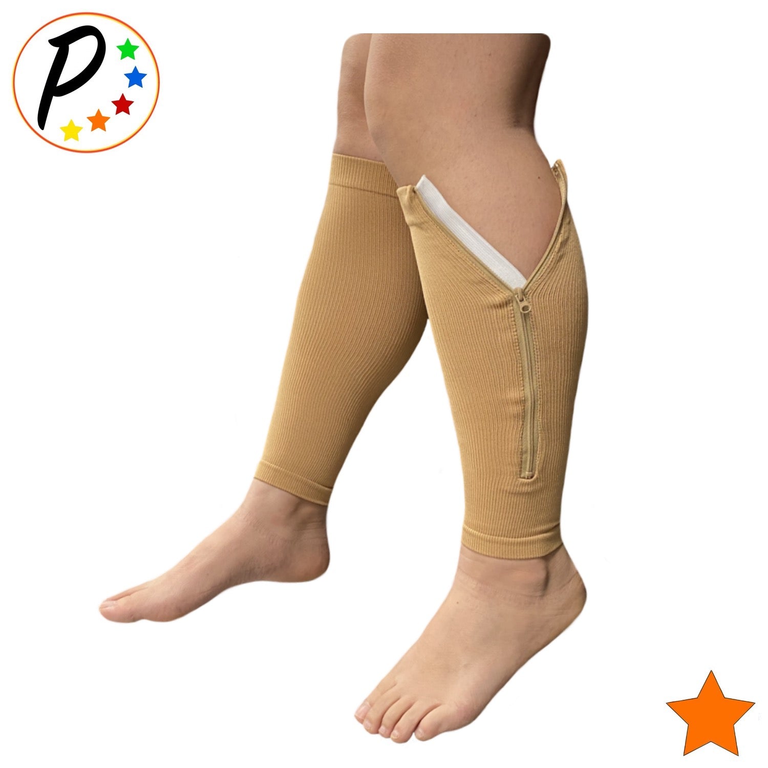 Presadee Mild Compression Calf Sleeves 8-15 MmHg - Leg Fatigue Relief (Nude, S/M)