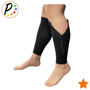 Footless 15-20 mmHg Moderate Compression Leg Circulation Calf Sleeve With Zipper