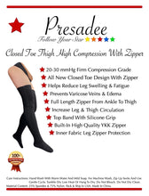 Load image into Gallery viewer, Closed Toe Thigh High 20-30 mmHg Firm Compression Stocking Leg With YKK Zipper