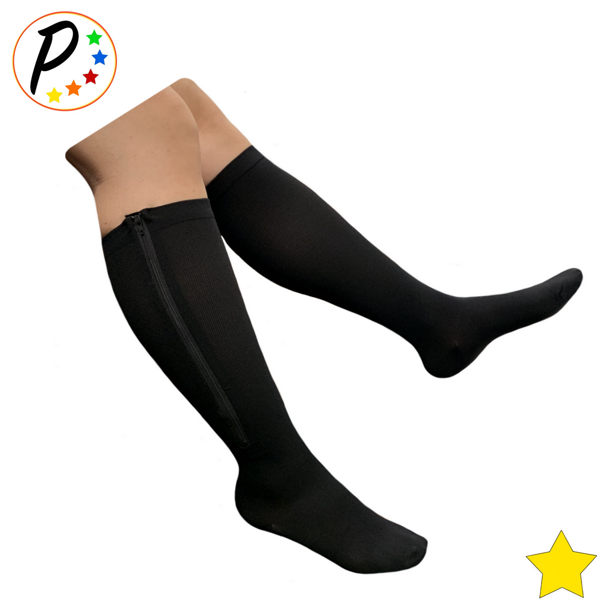 (Petite) Closed Toe 8-15 mmHg Mild Compression Leg Calf Circulation Zi ...