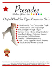 Load image into Gallery viewer, Original White Closed Toe 20-30 mmHg Firm Compression Calf Leg Circulation Zipper Socks