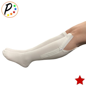 (BIG & TALL) Original White Closed Toe 20-30 mmHg Firm Compression Veins Relief Zipper Socks