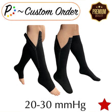 Load image into Gallery viewer, Custom Order - Premium 20-30 mmHg Firm Compression YKK Zipper Open/Closed Toe Mix &amp; Match - 2 Pairs