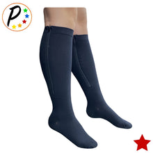 Load image into Gallery viewer, Double Side Zipper 20-30 mmHg Firm Compression Calf Leg Swelling Closed Toe Socks