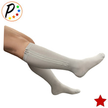 Load image into Gallery viewer, (BIG &amp; TALL) Closed Toe 20-30 mmHg Firm Zipper Compression Leg Swelling Gray Socks