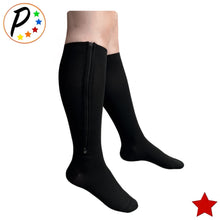Load image into Gallery viewer, Inverted Closed Toe 20-30 mmHg Firm Compression Calf Leg Zipper Socks