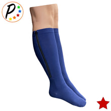 Load image into Gallery viewer, Original Navy 20-30 mmHg Firm Compression Leg Swelling Closed Toe Zipper Socks