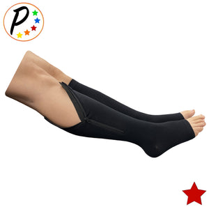 (Petite) Original Open Toe 20-30 mmHg Firm Compression Leg Swelling Zipper Socks