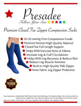 Load image into Gallery viewer, Premium Navy Closed Toe 20-30 mmHg Firm Compression Leg Swelling YKK Zipper Socks