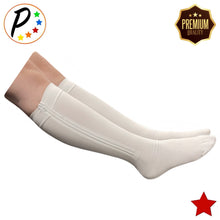 Load image into Gallery viewer, Premium Closed Toe 20-30 mmHg Firm Compression Leg Calf YKK Zipper White Socks