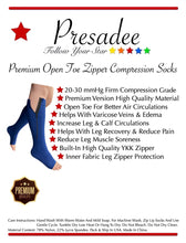 Load image into Gallery viewer, Premium Navy Open Toe 20-30 mmHg Firm Leg Compression Calf YKK Zipper Socks