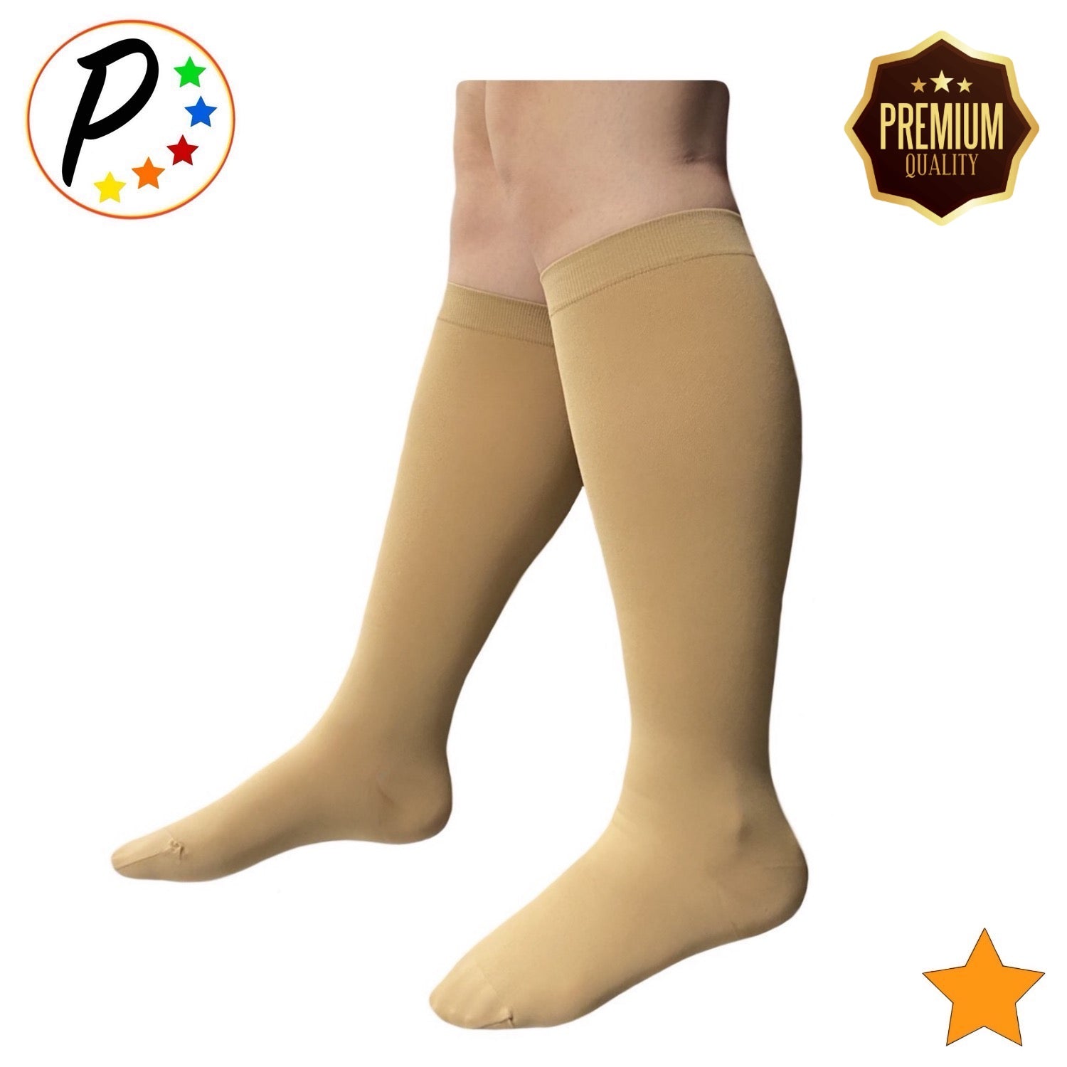 Support Plus Women's Sheer Mild Compression Open Toe Knee High