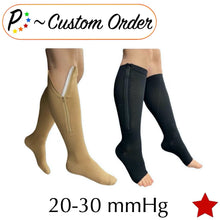 Load image into Gallery viewer, Custom Order - 20-30 mmHg Firm Zipper Compression Open/Closed Toe Mix &amp; Match - 2 Pairs