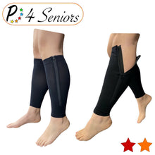 Load image into Gallery viewer, Senior&#39;s Footless 15-20 &amp; 20-30 mmHg Compression Leg Circulation Mix &amp; Match Shin Calf Sleeve With Zipper