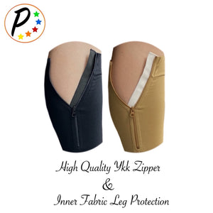 (Petite) Footless Thigh High 15-20 mmHg Moderate Compression Sleeve YKK Zipper